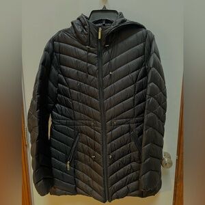 Liz Claiborne Lightweight Down Black Puffer Jacket Size Large